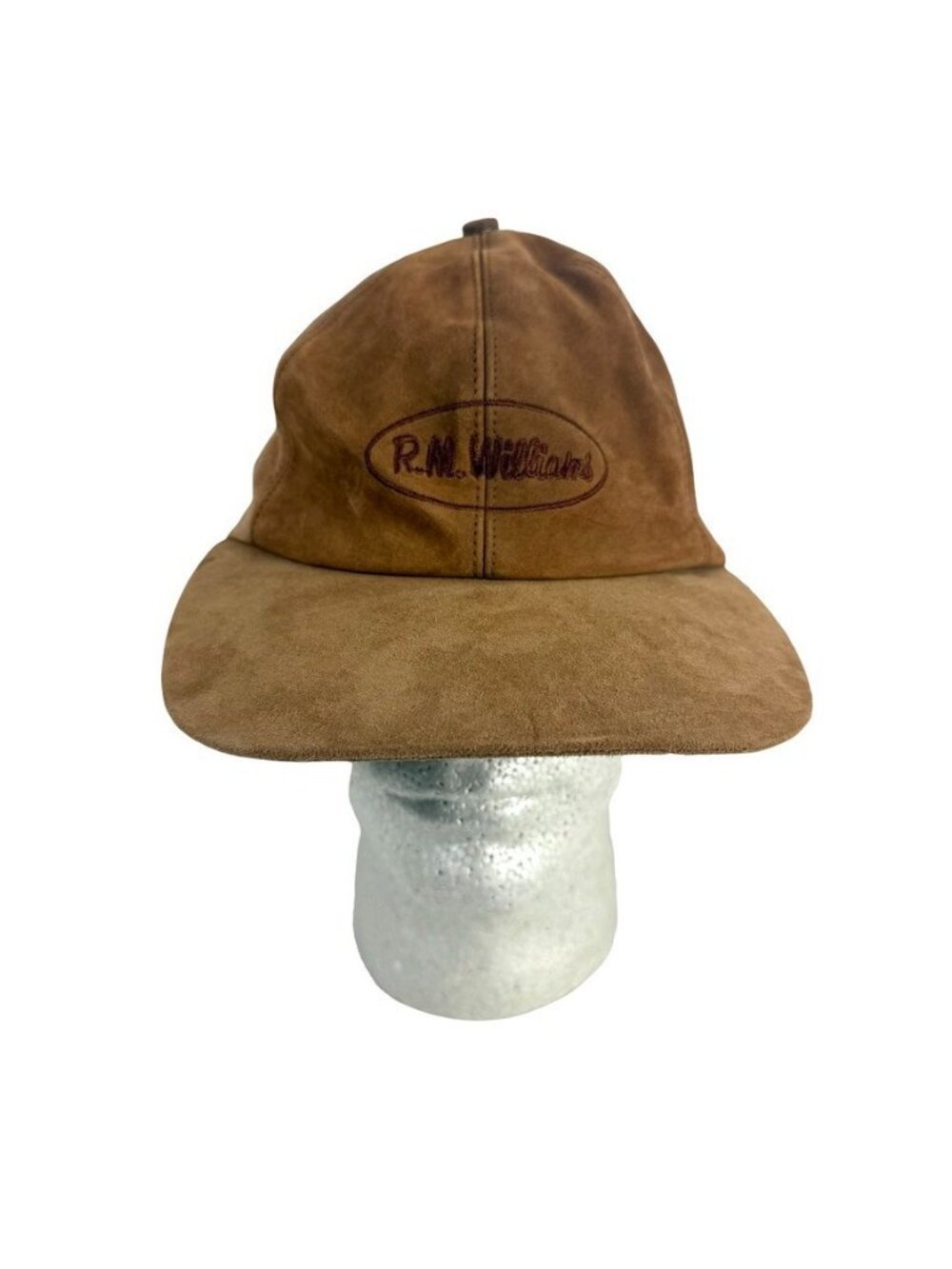 R.M. Williams Kangaroo Brown Suede Leather Baseball Cap Made In Australia One Sz